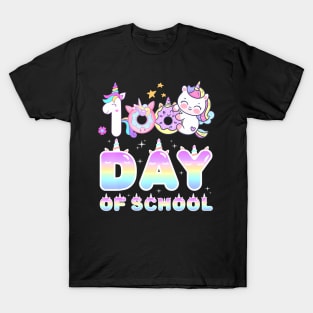 100 Days Of School Teacher Girls Unicorn 100Th Day Of School T-Shirt